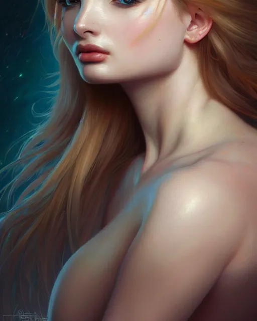 Image similar to beautiful kim petras, perspective, portrait, fantasy, ultra detailed, elegant, intricate, dynamic lighting, hyperrealism, digital art, digital painting, artstation, wlop, sharp focus, illustration, art by artgerm and greg rutkowski and alphonse mucha, 8 k