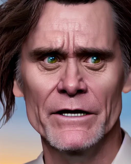 Prompt: jim carrey in kidding, hyper realism, cinematic, volumetric lighting, dramatic ambient lighting, epic composition, high detail, octane render, unreal engine, 8 k, professional photo, photorealistic, intricate complexity, extremely detailed,