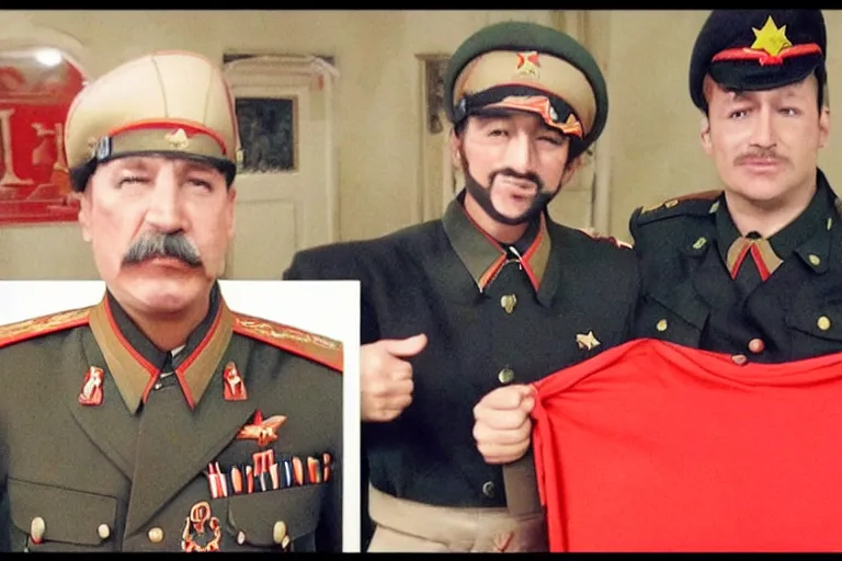 Prompt: Markiplier saluting Stalin