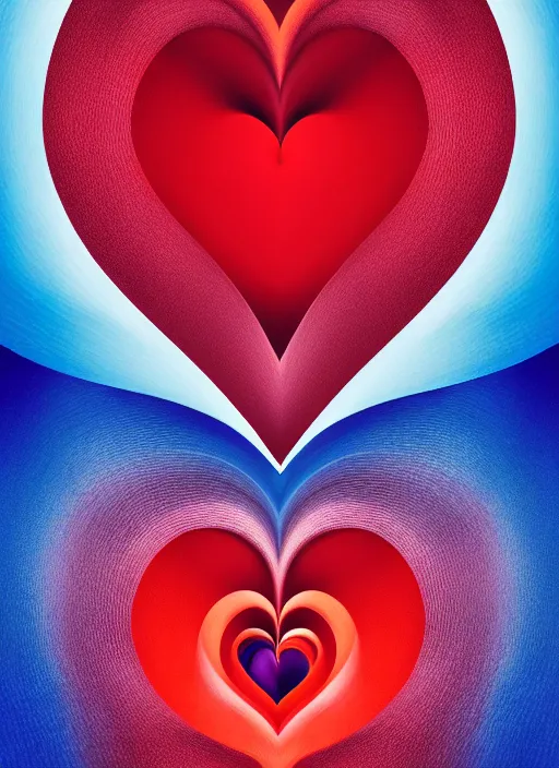 Image similar to 1 px color ink art by santiago calatrava, perfectly centered symmetrical balanced male and female portrait of man and woman in love sharing one heart. high coherence ; fractal geometrical 8 k ultra hd