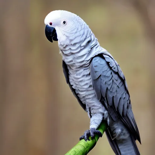 Prompt: an african gray parrot mixed with a cockatoo