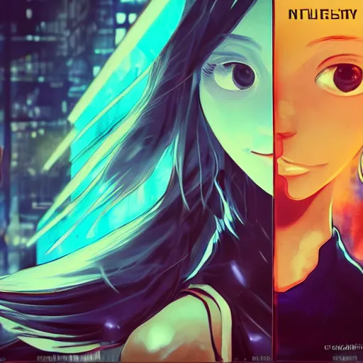 Image similar to Frequency indie album cover, luxury advertisement, blue filter, blue and black colors. Clean and detailed post-cyberpunk sci-fi close-up schoolgirl in asian city in style of cytus and deemo, blue flame, relaxing, calm and mysterious vibes, by Tsutomu Nihei, by Yoshitoshi ABe, by Ilya Kuvshinov, by Greg Tocchini, nier:automata, set in half-life 2, GITS, Blade Runner, Neotokyo Source, Syndicate(2012), dynamic composition, beautiful with eerie vibes, very inspirational, very stylish, with gradients, surrealistic, dystopia, postapocalyptic vibes, depth of field, mist, rich cinematic atmosphere, perfect digital art, mystical journey in strange world, beautiful dramatic dark moody tones and studio lighting, shadows, bastion game, arthouse