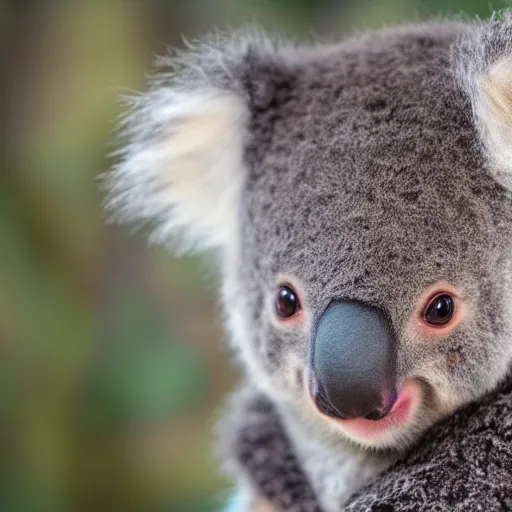 Image similar to baby koala wearing a scarf, 4k photography