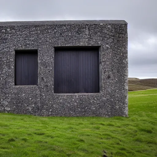 Prompt: scottish blackhouse designed by marcel breuer, fujinon premista 1 9 - 4 5 mm