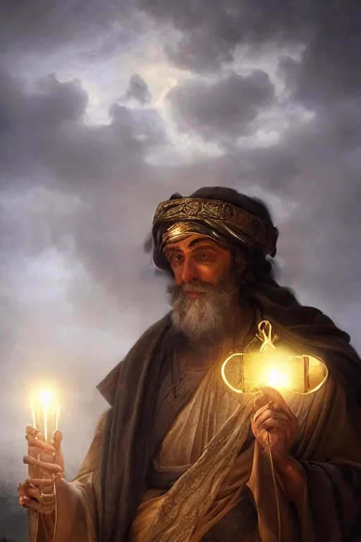 Image similar to jewish god, 8 k, hdr, great light, by greg rutkowski and annie leibowitz