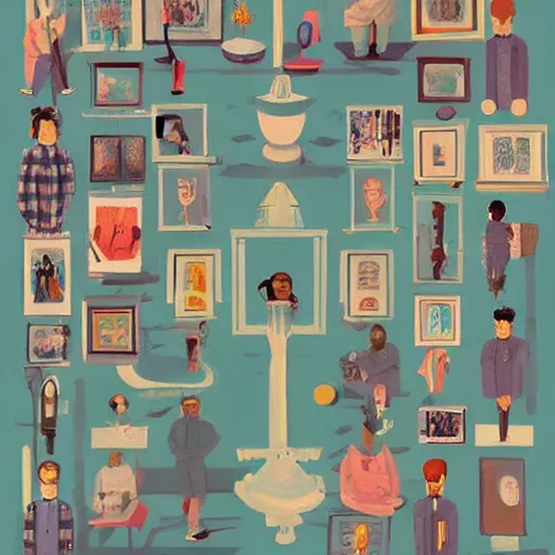 Image similar to a beautiful painting representative of the art style of wes anderson and spike jonze