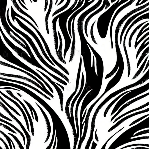 Prompt: high contrast black ink on white paper flame block print illustration