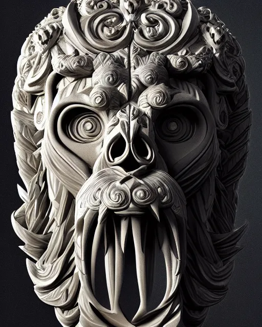 Prompt: 3 d ornate carved zeus with profile portrait, sigma 5 0 0 mm f / 5. beautiful intricate highly detailed quetzalcoatl skull. bioluminescent, plasma, lava, ice, water, wind, creature, thunderstorm! artwork by tooth wu and wlop and beeple and greg rutkowski, 8 k trending on artstation