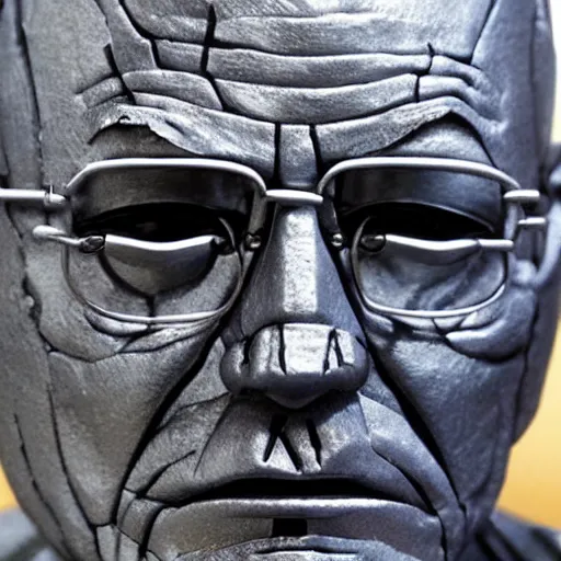 Image similar to tin man walter white made out of metal