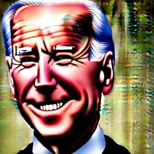 Prompt: joe biden with glowing white eyes