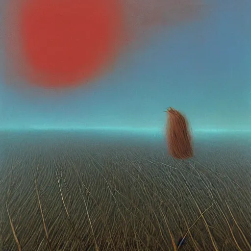 Image similar to arctic wind by Zdzisław Beksiński, oil on canvas