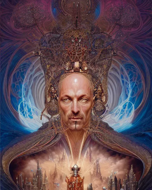 Image similar to a portrait of the hierophant, fantasy portrait made of fractals, ultra realistic, wide angle, intricate details, the fifth element artifacts, highly detailed by peter mohrbacher, hajime sorayama, wayne barlowe, boris vallejo, aaron horkey, gaston bussiere, craig mullins
