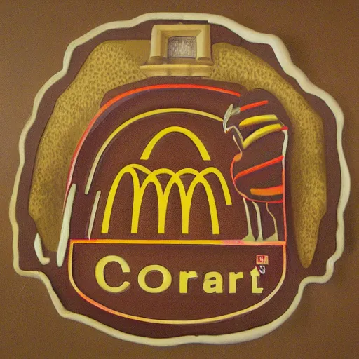 Prompt: northwest coast art depiction of mcdonalds