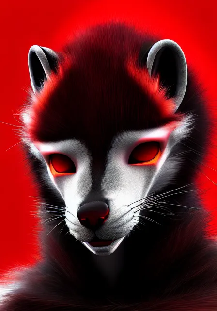 Image similar to furry - male - red - black - weasel - necromancer - fursona uhd ue 5 visual novel pc game expressions, photorealistic