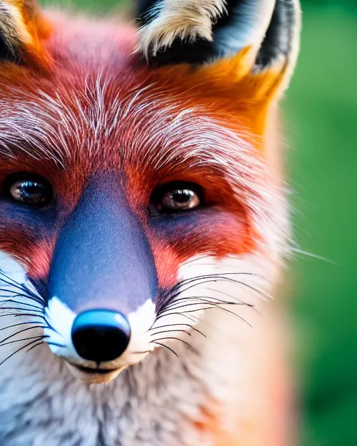 Image similar to portrait photo still of a fox fursuit, 8 k, 8 5 mm f 1. 8