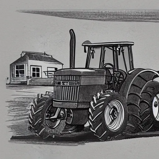 Prompt: illustration of tractor