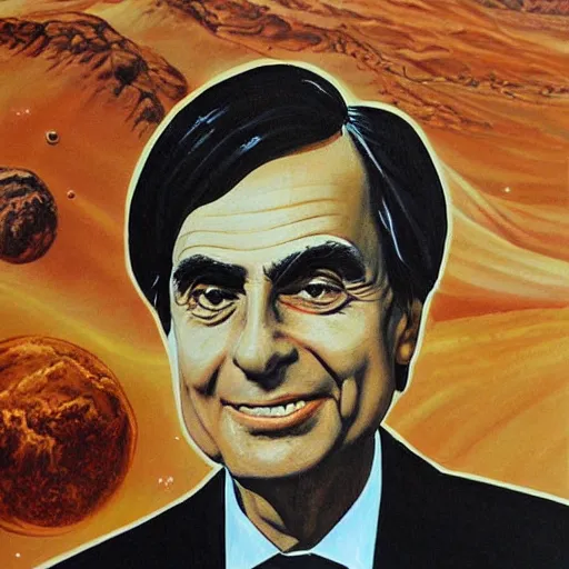 Prompt: extremely detailed painting of carl sagan on mars, detailed face