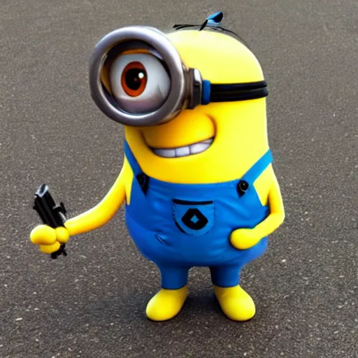 Image similar to Minion holds AK-47