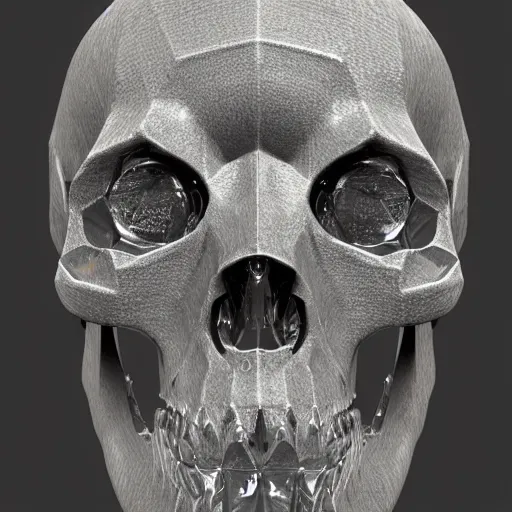 Prompt: crystal ape skull, front view, skull with chip, wire and led inside, diamond cut, reflective liquid, cg, 3 d image, houdini 3 d, ultra realistic, crazy details, symmetrical, unreal engine