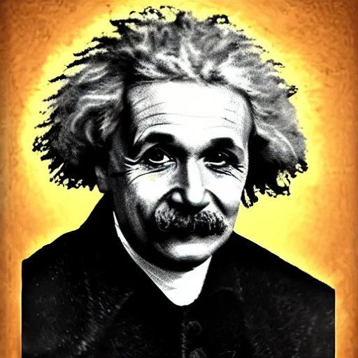 Image similar to portrait of Newton-Einstein hybrid