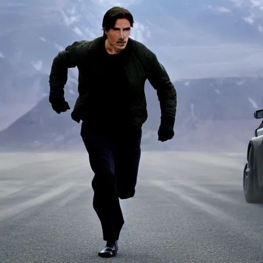 Prompt: christian bale starring in mission impossible