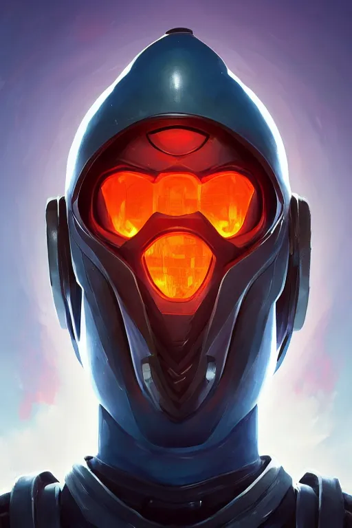 Image similar to epic mask helmet robot ninja portrait stylized as fornite style game design fanart by concept artist gervasio canda, behance hd by jesper ejsing, by rhads, makoto shinkai and lois van baarle, ilya kuvshinov, rossdraws global illumination radiating a glowing aura global illumination ray tracing hdr render in unreal engine 5