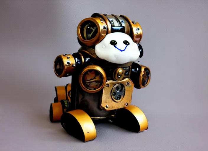 Image similar to futuristic steampunk ferret - shaped pet - robot, steampunk ferret - inspired robot, borderlands - inspired ferret - shaped robot