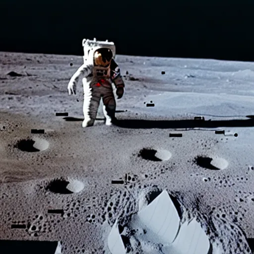 Prompt: photo of astronaut building a sand castle on the moon, 3 5 mm, full - hd