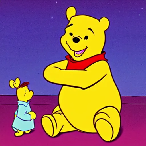 Prompt: winnie the pooh opens his third eye