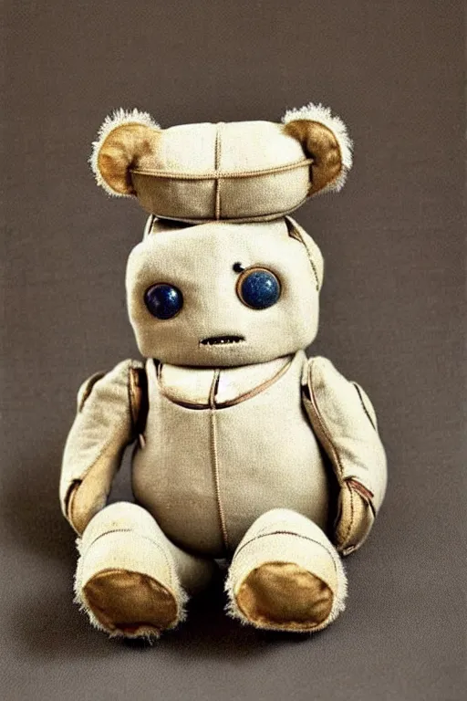 Image similar to ( ( ( ( ( 1 9 5 0 s retro science fiction cute robot teddy bear. muted colors. ) ) ) ) ) by jean - baptiste monge!!!!!!!!!!!!!!!!!!!!!!!!!!!!!!