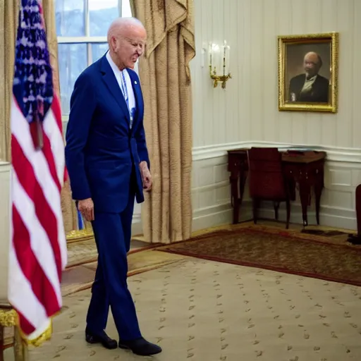 Prompt: Joe Biden gets lost in the backrooms