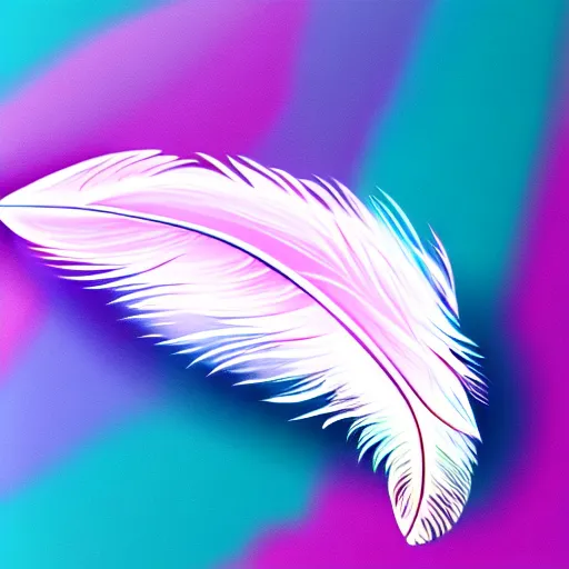 Prompt: a feather with painting on it with a pastel aesthetic, studio ghibli, character design, fantasy, 8 k resolution