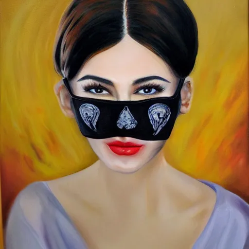 Prompt: medical heating eye bag face mask, medical, eye cover, in the glamour style, oil painting, high definition, airbrush,