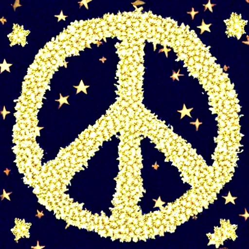 Prompt: peace symbol made of stars