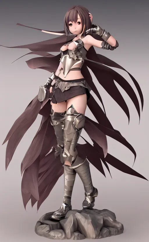 Image similar to Anime girl figure in dragon armor, unreal engine, highly detailed.