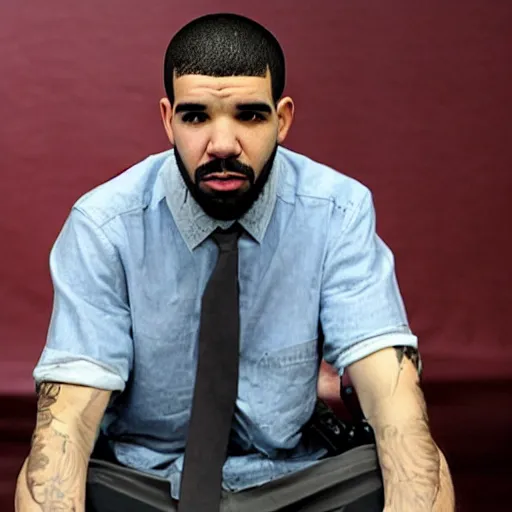 Image similar to drake in 2 0 1 0 sitting alone, with a wistful expression on his face and a tear rolling down his cheek