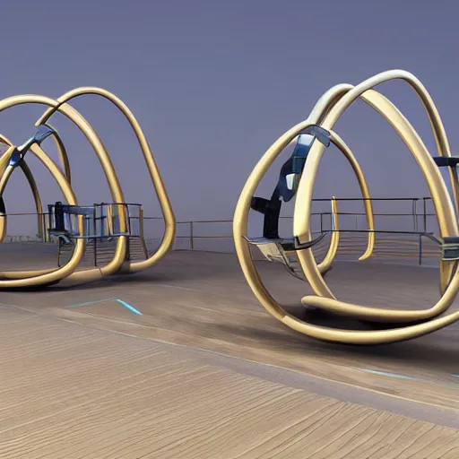 Image similar to futuristic obstacle course, 3 d render, highly detailed