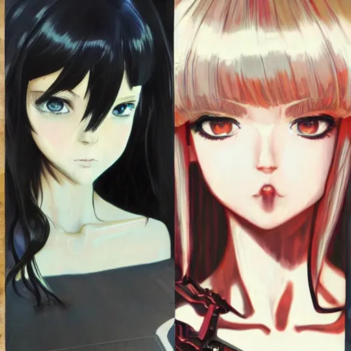 Image similar to A cyborg girl with big and cute red eyes, fine-face, realistic shaded perfect face, fine details. red, black and white robotic parts. Very very anime. Realistic shaded lighting poster by Ilya Kuvshinov katsuhiro otomo ghost-in-the-shell, magali villeneuve, artgerm, Jeremy Lipkin and Michael Garmash, Rob Rey and Kentarõ Miura style, trending on art station