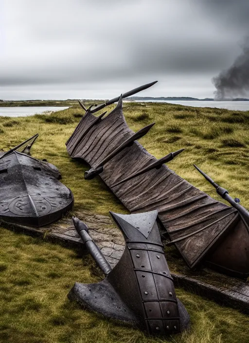 Prompt: photo of vikings battlefield, the vikings, 8 k