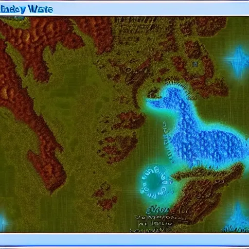 Prompt: fantasy water map