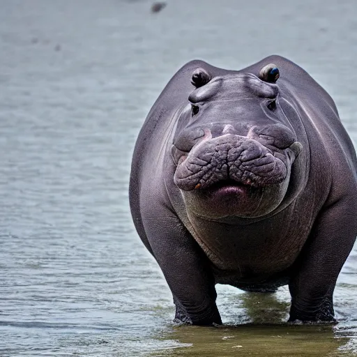 Image similar to photo of a hybrid between a hippo and a walrus