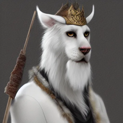 Image similar to portrait of a white panter with a very long fur and wizard hat, fantasy, trending on artstation, heroic pose, illustration, highly detailed, simple, 8k