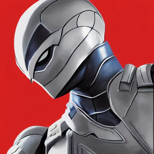 Image similar to greg manchess portrait painting of armored spiderman ultraman grey fox from metal gear cyborg gay japanese - american hybrid as overwatch character, medium shot, asymmetrical, profile picture, organic painting, sunny day, matte painting, bold shapes, hard edges, street art, trending on artstation, by huang guangjian and ail elvgren and sachin teng