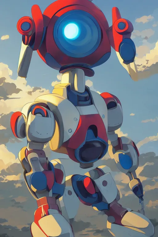 Image similar to metabots medabots medarotto medarot robot minimalist comics, behance hd by jesper ejsing, by rhads, makoto shinkai and lois van baarle, ilya kuvshinov, rossdraws global illumination ray tracing hdr radiating a glowing aura