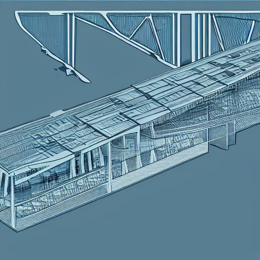 Prompt: cross-section perspective of architecture blueprint copy of floating building, anchored to clouds, bridges connecting clouds, ethereal, amazing. cinematic digital illustration