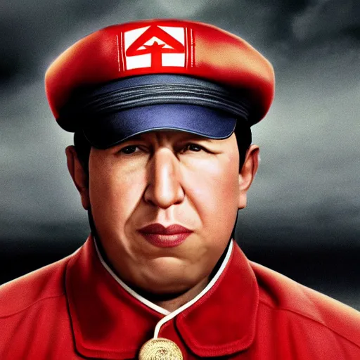 Image similar to A still of Hugo Chávez as Solid Snake from Metal Gear Solid, 4k, photograph, photoreal, realistic, highly detailed, promo shoot, award winning