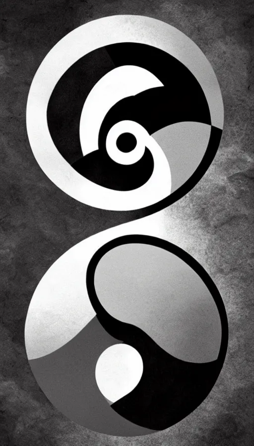 Image similar to Abstract representation of ying Yang concept, by Zack Snyder