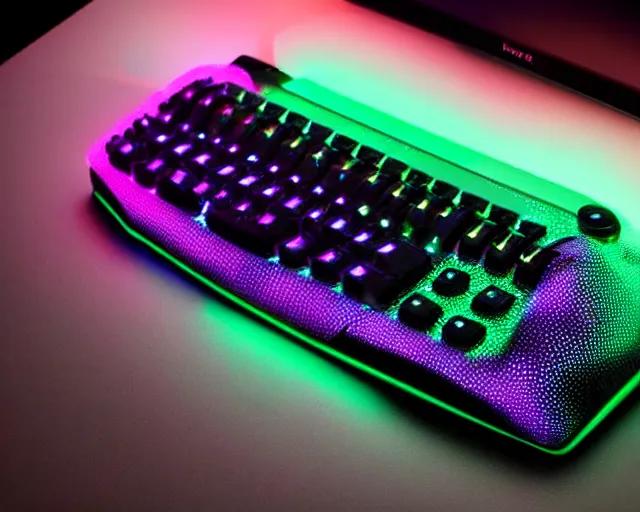 Image similar to razer swan with gaming leds in feathers