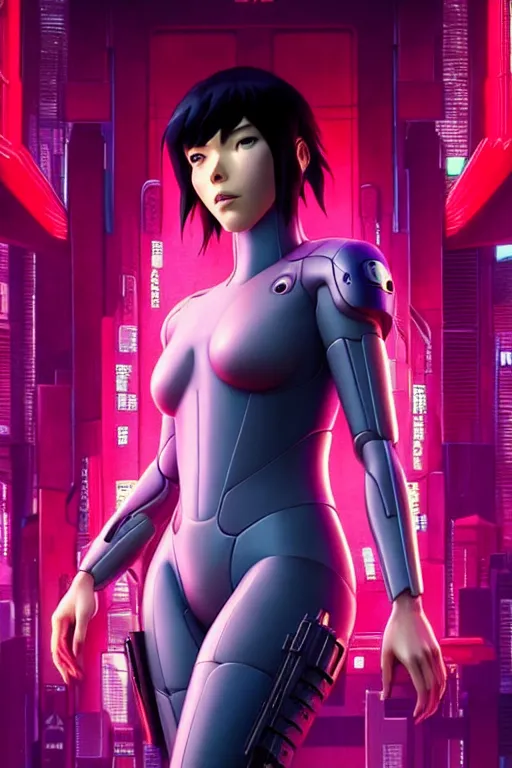 Image similar to weta disney pixar movie still portrait photo of ghost in the shell anime : : as motoko kusanagi by pixar : : by ilya kuvshinov, rossdraws, artgerm, maxim cover, octane render, 3 d, volumetric lighting, anti aliasing, raytracing : :