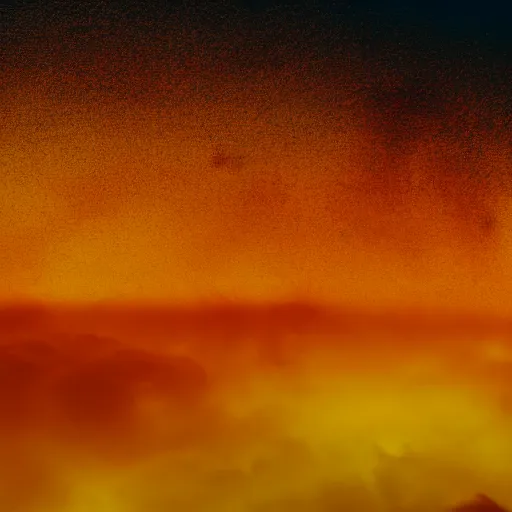 Image similar to a city in flames, yellow sky, 8k resolution